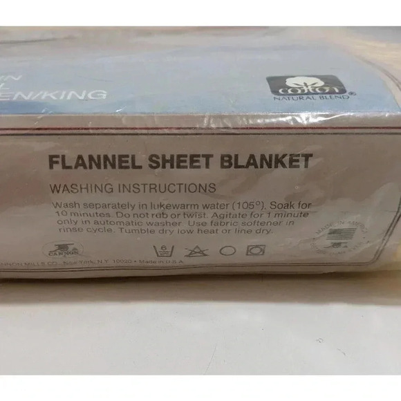 Vintage Cannon Daytona Flannel Sheet Blanket NEW Twin Size Yellow Made in USA - Picture 4 of 5
